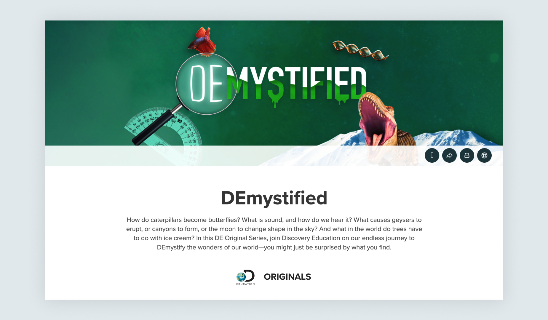 Our amazing video team created their own unique spin on the Science Green color palette shown here on the Demystified Channel. DEmystified is an original video series that demystifies the world around us.