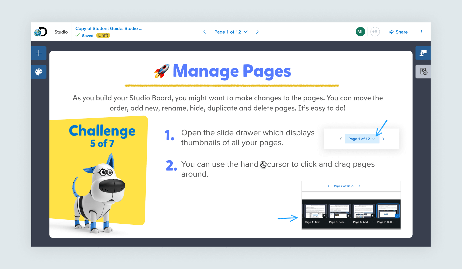 This instructional Scavenger Hunt style lesson teaches students and teachers how to use our own internal presentation tool Studio. Because it is a lesson teaching how use our tools, it uses the ELA color palette.