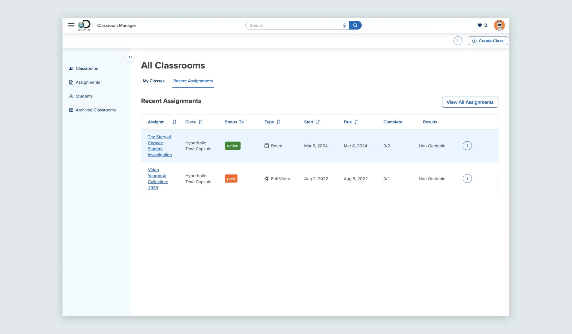 Classroom Manager uses the Proxima Vara typeface in its user interface to show key details and data about classroom management.